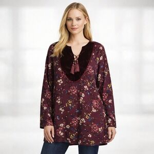 Ariat Western Rodeo Cowgirl Floral Velvet Bib Classic Festival Blouse Top SZ XXL